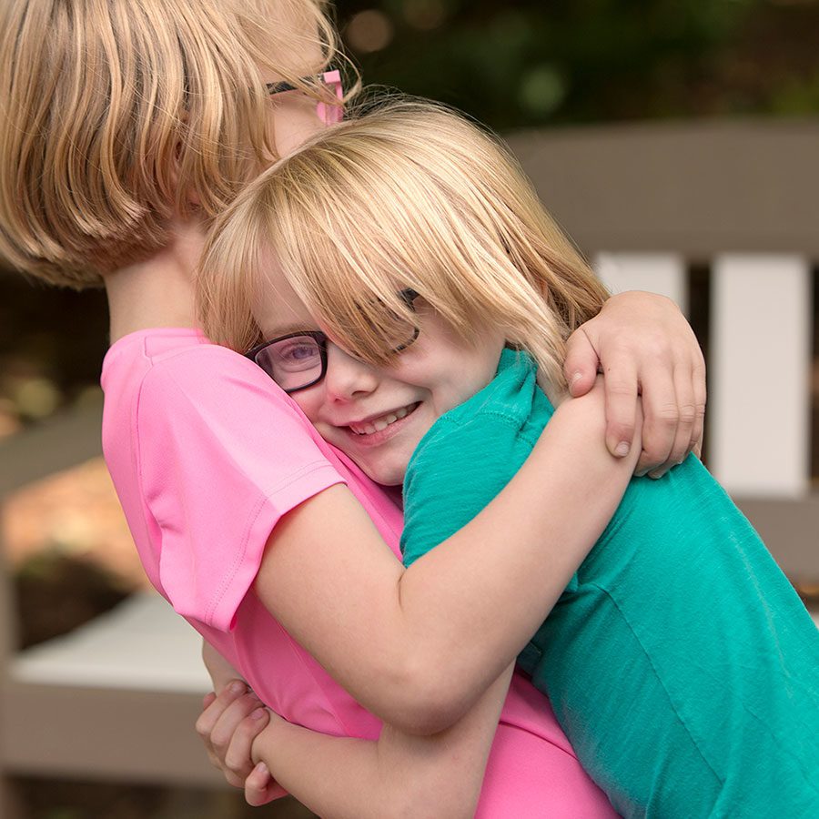 children hugging