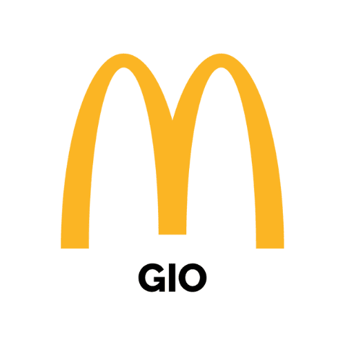 McDonalds golden arches with letters G I O