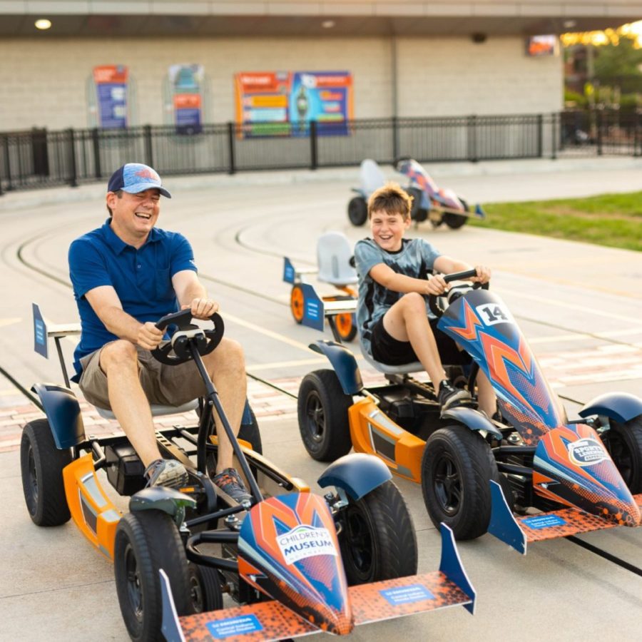 Father and son racing cars