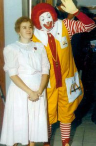 Sherry hands out with Ronald McDonald