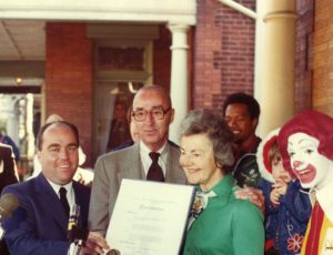 Dr. Audrey Evans at the grand opening of the first Ronald McDonald House in Philadelphia.